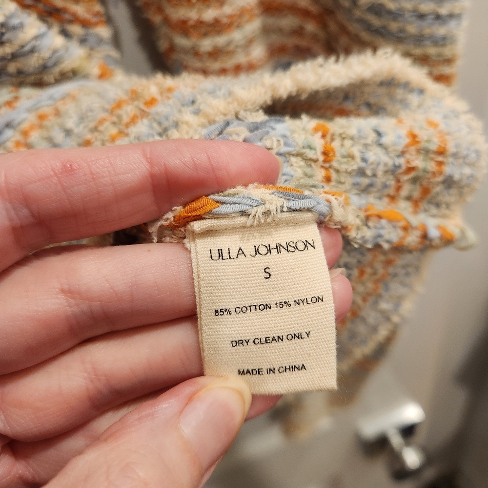 Ulla Johnson Orange And Blue Arquette Fringed Striped Sweater In Lily Size Small - Picture 11 of 14